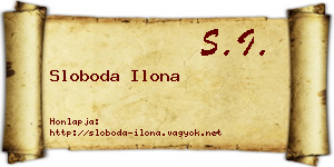 Sloboda Ilona névjegykártya
